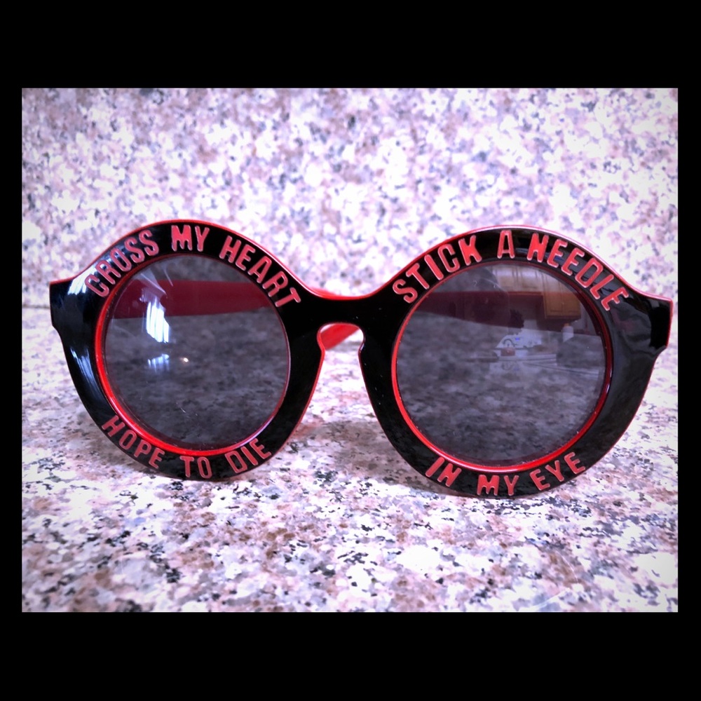 Cross My Heart Hope To Die red & black sunglasses